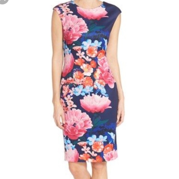 Vince Camuto Floral Print Sheathe Dress - Picture 7 of 9